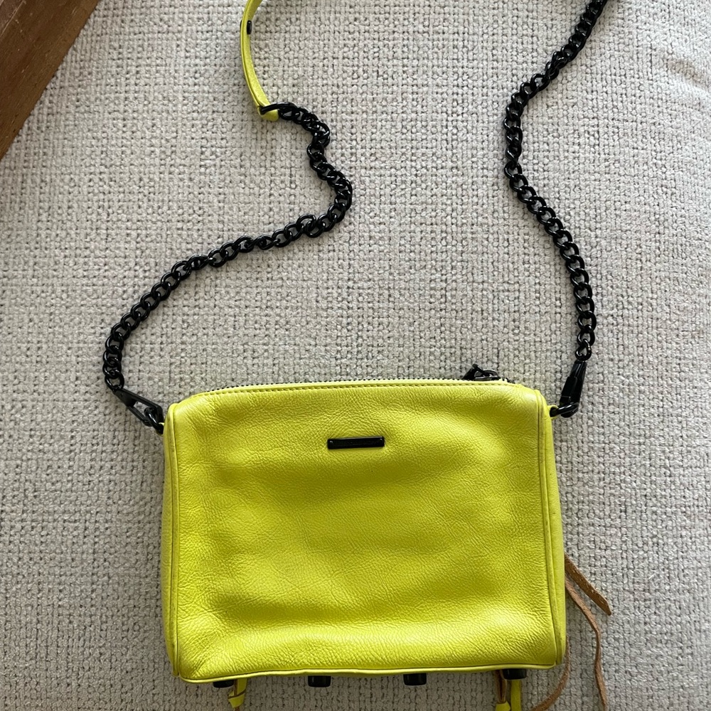 Rebecca Minkoff Neon Yellow Crossbody Bag with Sleek Design